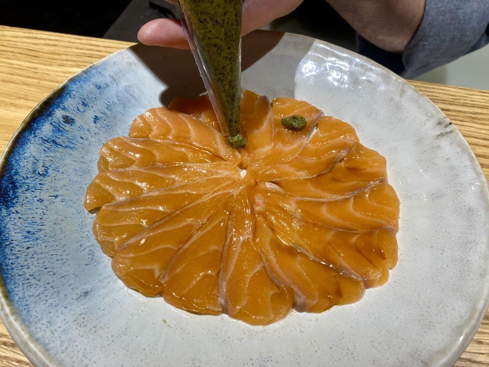 Receta de usuzukuri de salmón