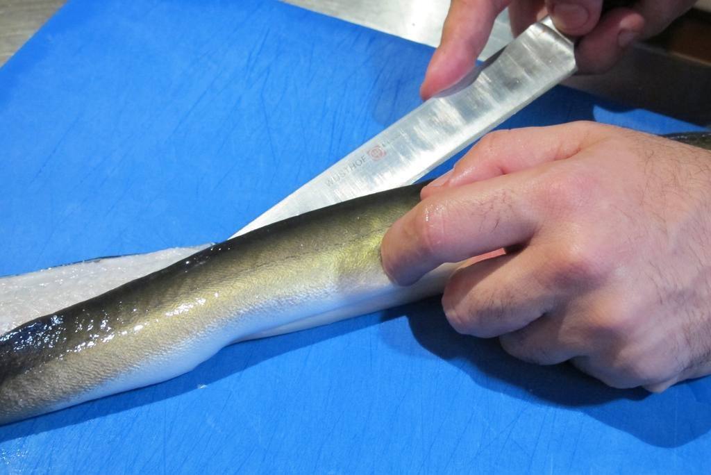 Causa-Niguiri de anguila kabayaki, foie gras micuit y hojas de shisho