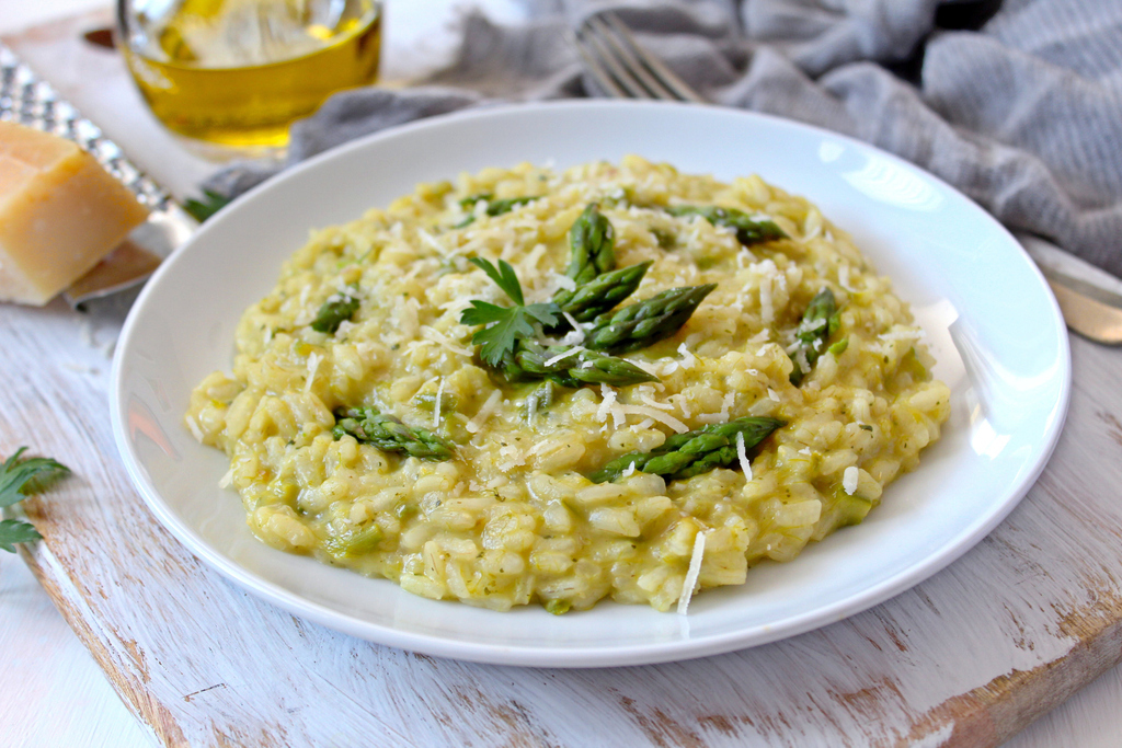 Cómo hacer espárragos trigueros: Risotto de espárragos verdes 