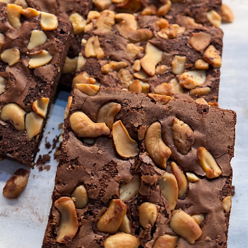 Brownie de crema de cacahuete 
