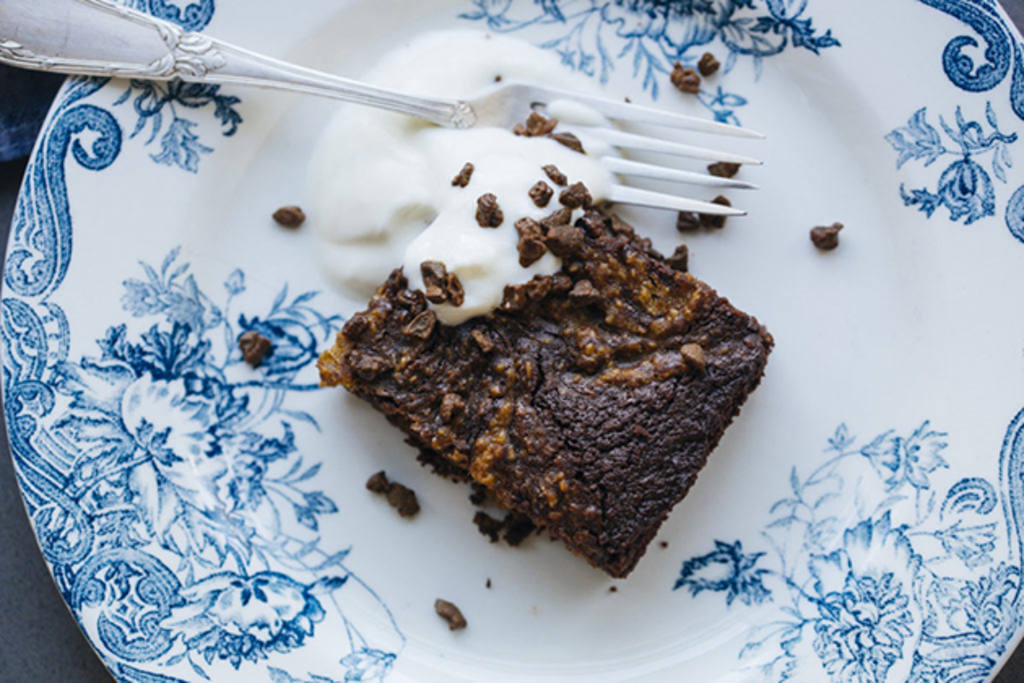 Brownie de calabaza y chocolate