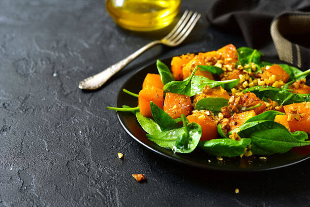 Calabaza con espinacas