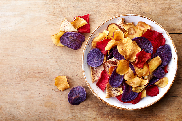 Chips vegetales de colores