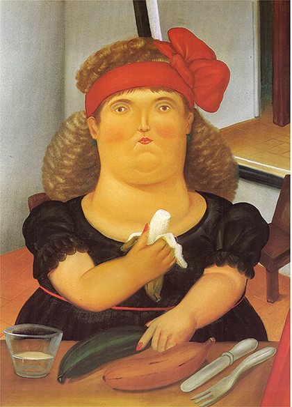 Fernando Botero y la degustación del presente: Mujer comiendo una banana (1982)