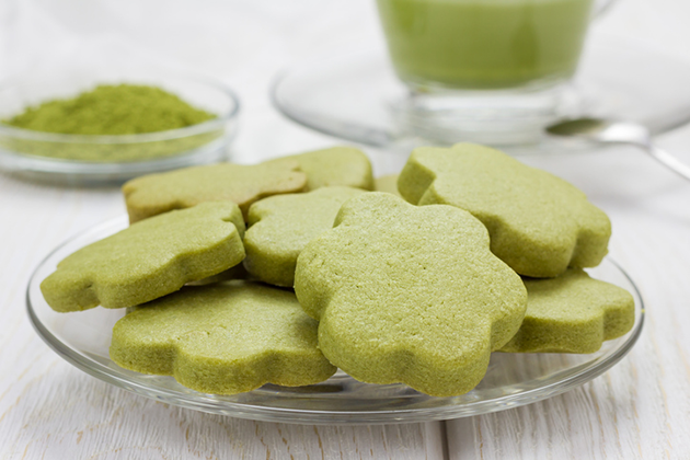 Galletas caseras de matcha