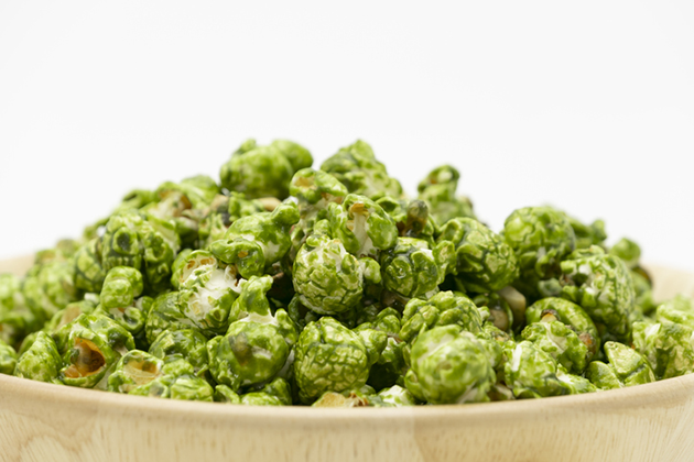 Palomitas con chocolate blanco y matcha