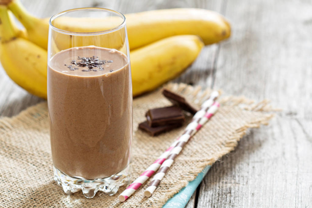 Batido de champiñones con chocolate y plátano