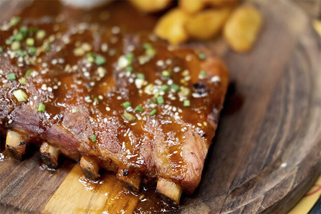 Costillas con salsa de cola