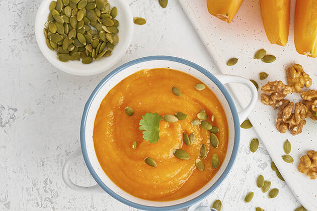 Puré de calabaza y nueces