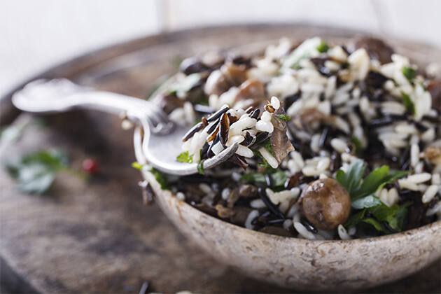 Ensalada de arroz con portobello