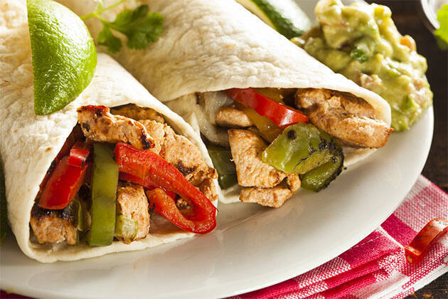 Fajitas de maíz con vegetales