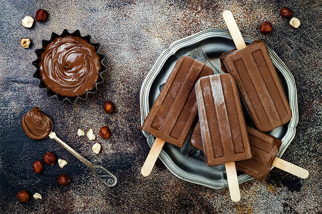 Helados con crema de avellanas