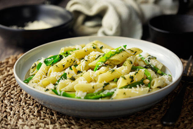 Pasta con tirabeques