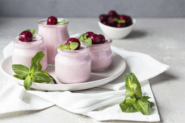 Panna cotta de cereza