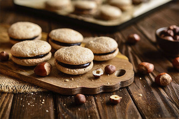 Sandwiches de galletas con crema de avellanas