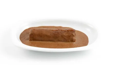 Canelón de pollo de corral con salsa de setas Canelón de pollo de corral con salsa de setas