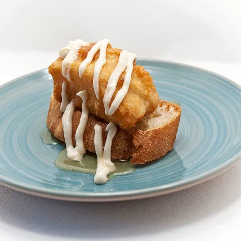  "Soldadito" de bacallà amb coca de La Garriga