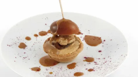 Tartaleta escabechada de higos y nueces