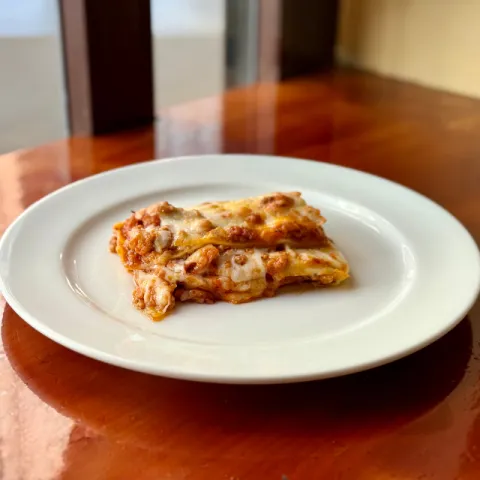 Lasaña de ragú ibérico