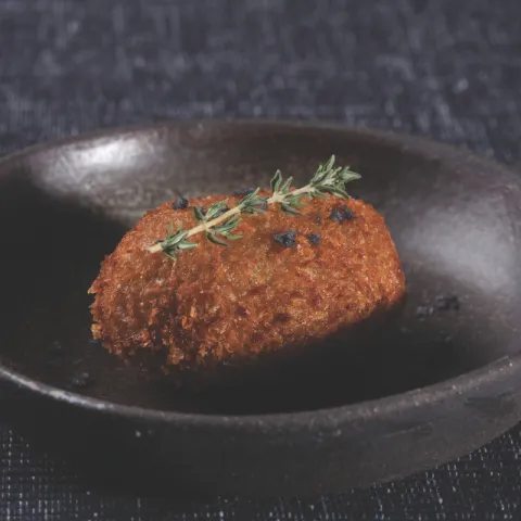 Croqueta de ossobuco y calabaza del Parc Agrari
