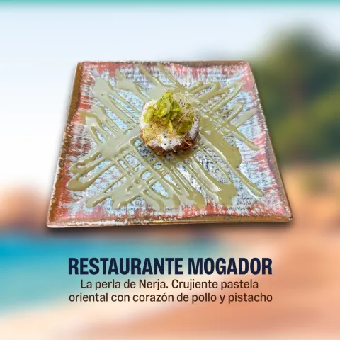 Crujiente pastela oriental con corazón de pollo y pistacho