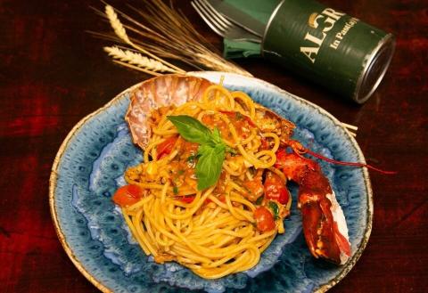 Espaguetis con bogavante de Algrano