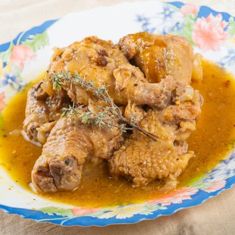 Receta de pollo en pepitoria