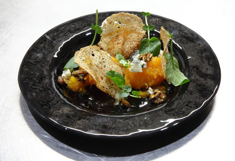 Assaboreix la carabassa amb formatge blau 